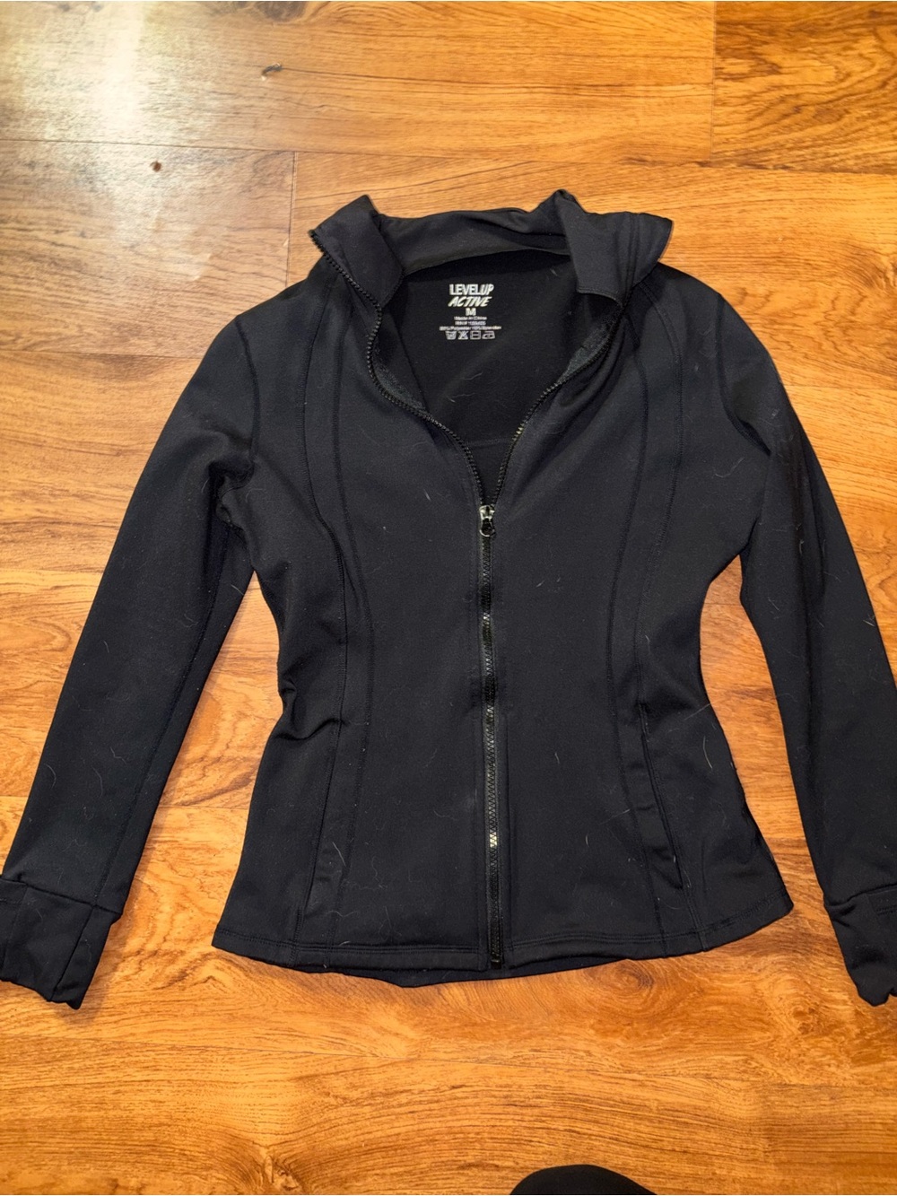 Level Up Active Women's Black Fitted Zip-Up Jacket